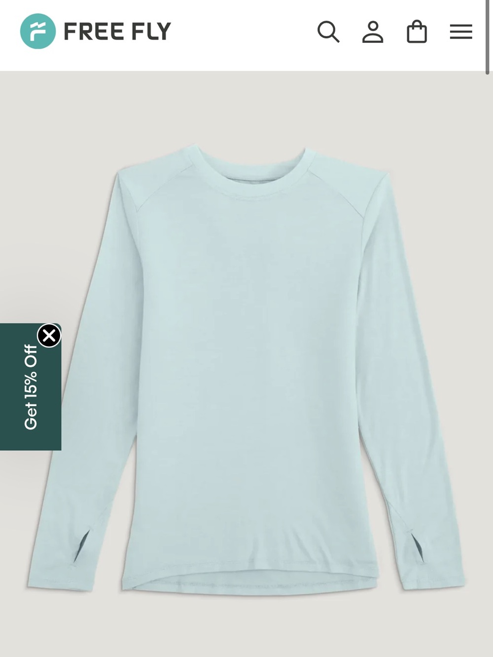 Free Fly Bamboo Shade Long Sleeve Tee II in Sea Foam Green